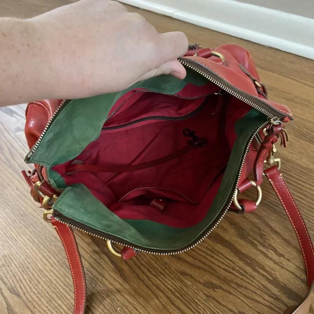 Dooney & Bourke Smooth Florentine Leather Satchel in Bordeaux